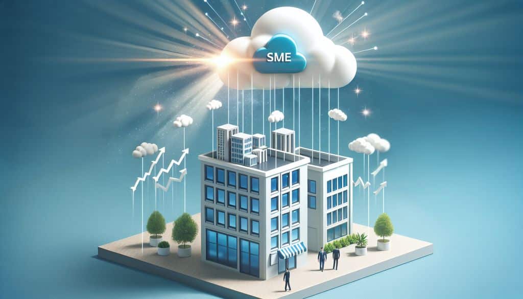 Infografía de crecimiento empresarial en la nube SME.